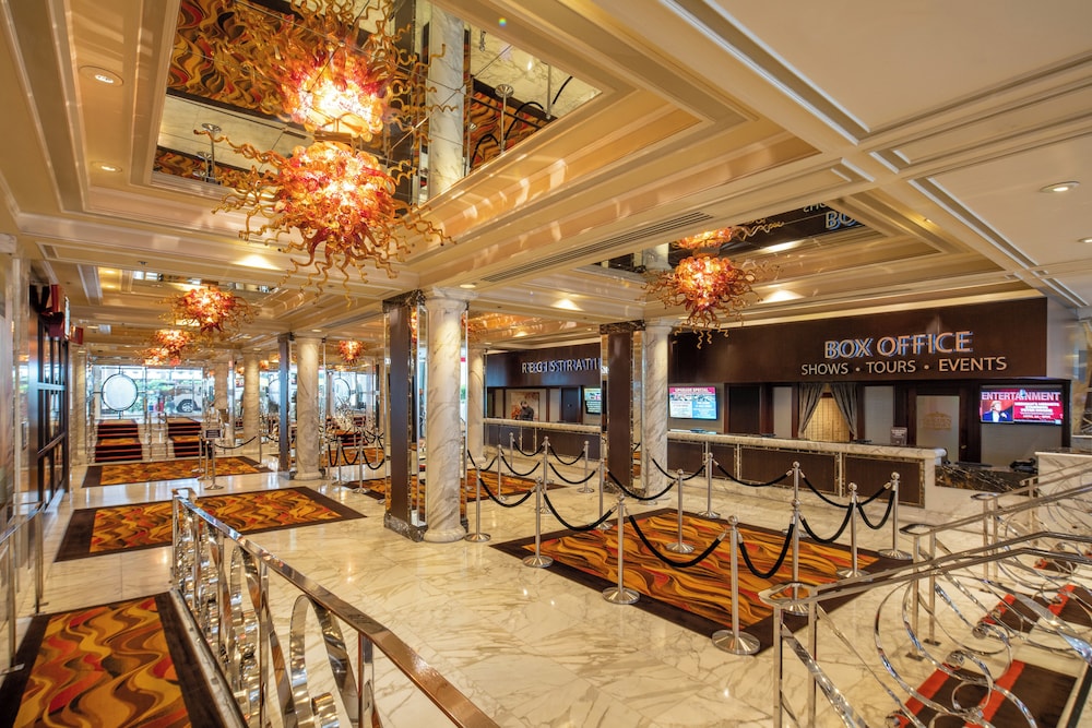 Golden Nugget Las Vegas Rush Tower and The Tank shark aquarium pool on Fremont Street downtown