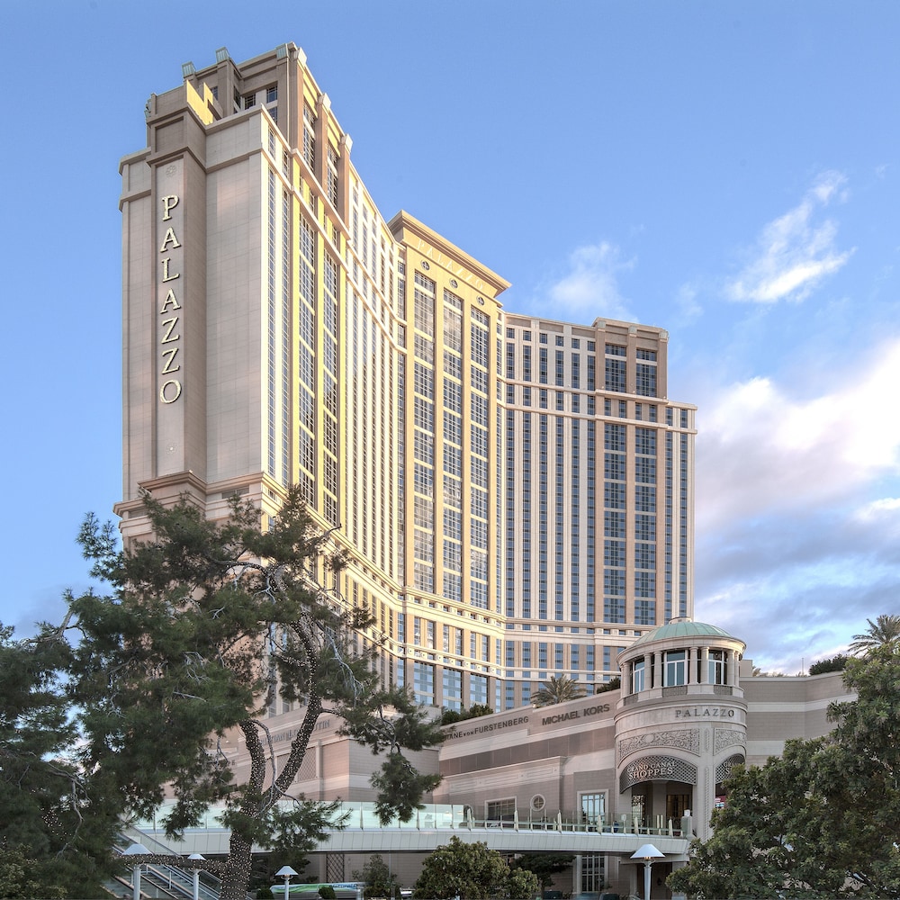 The Palazzo all-suite hotel tower at The Venetian complex on the Las Vegas Strip